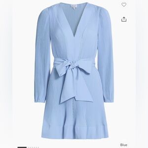 Milly Liv-Pleated tie waist mini dress